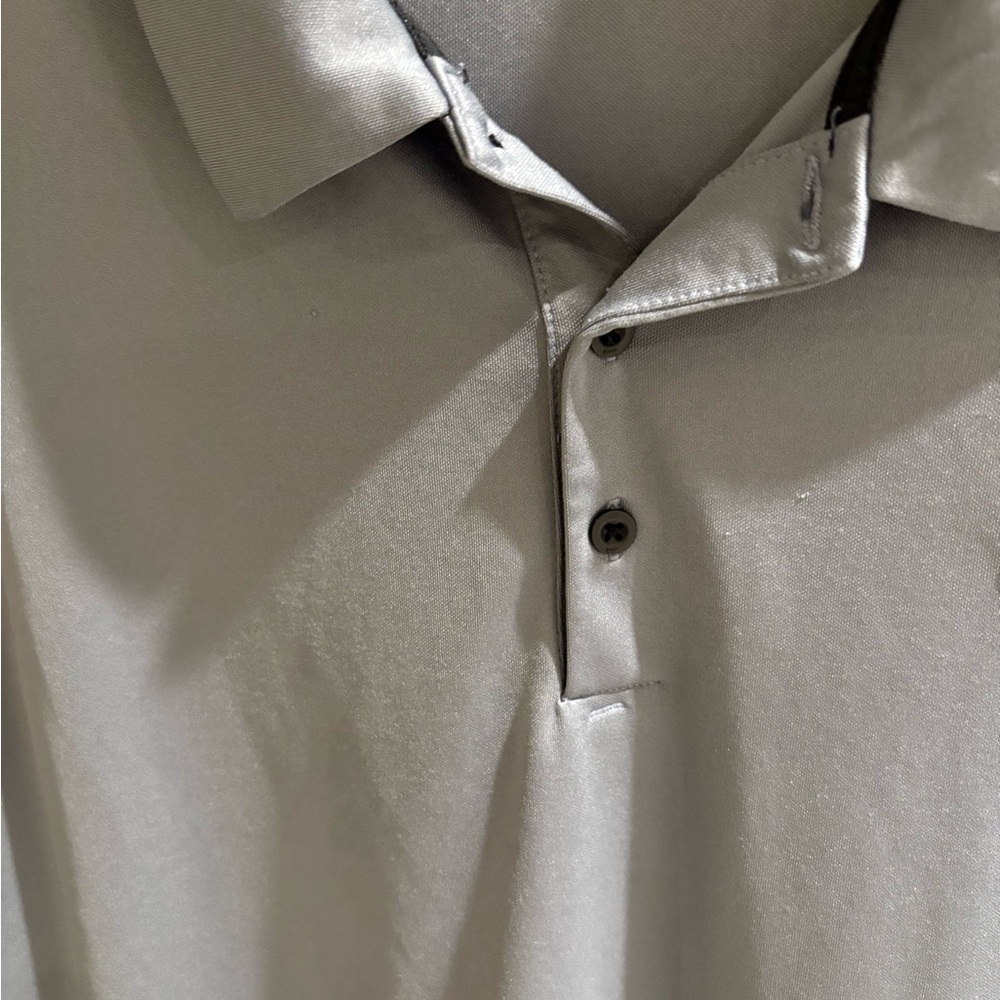 Nike grey Dri-Fit polo shirt size 3XLT. Short sleeve. Embroidered swoosh. - Picture 4 of 14
